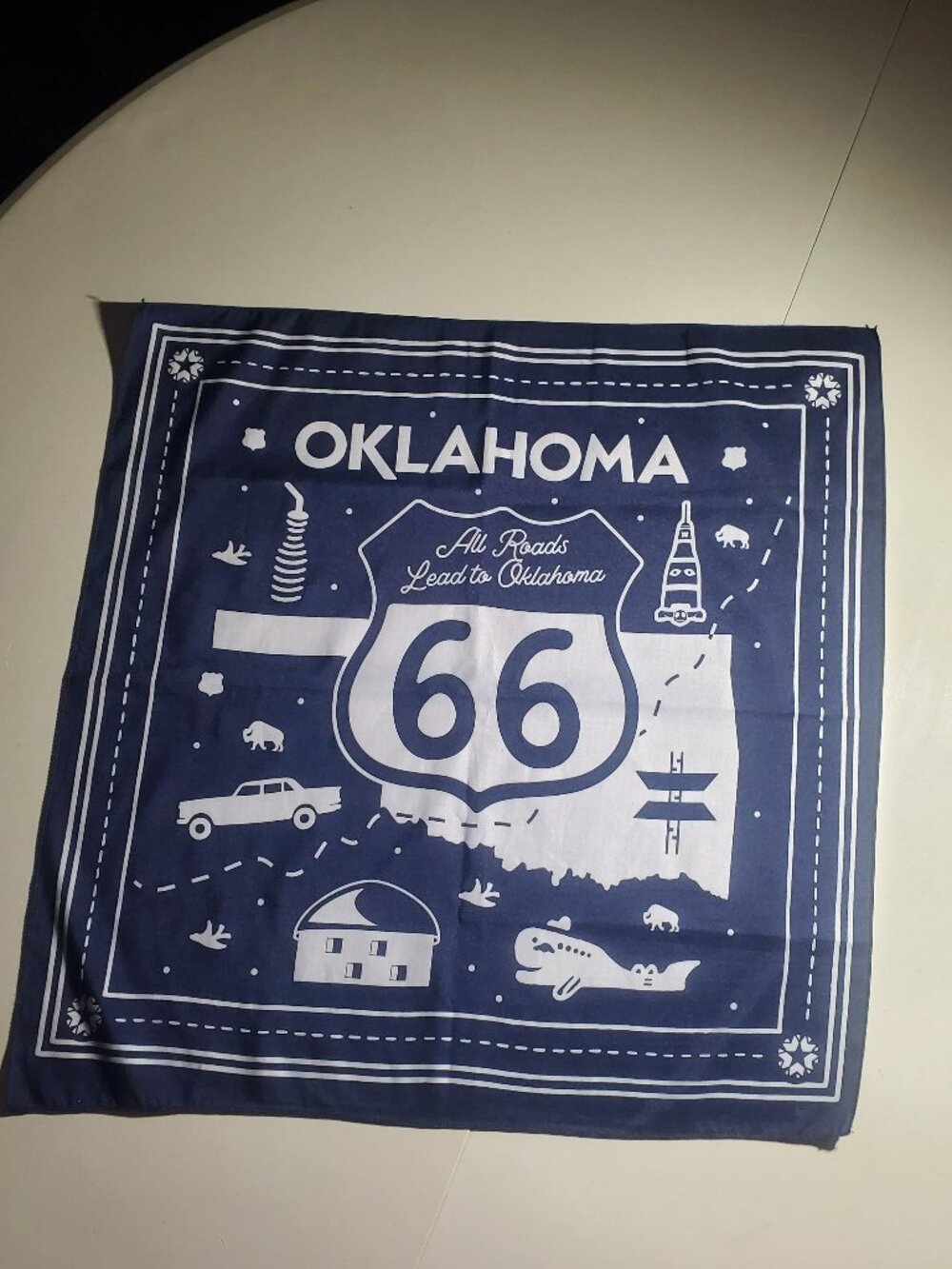 Route 66  "All Roads Lead to Oklahoma' Bandana